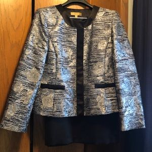 KASPER BLACK AND SILVER SKIRT SUIT